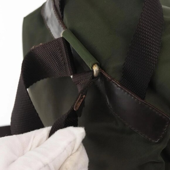 PRADA Backpack Nylon Khaki Silver Auth hk3056 - Picture 10 of 16